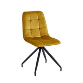 Chaise de salle à manger Farucci - Velours jaune ocre